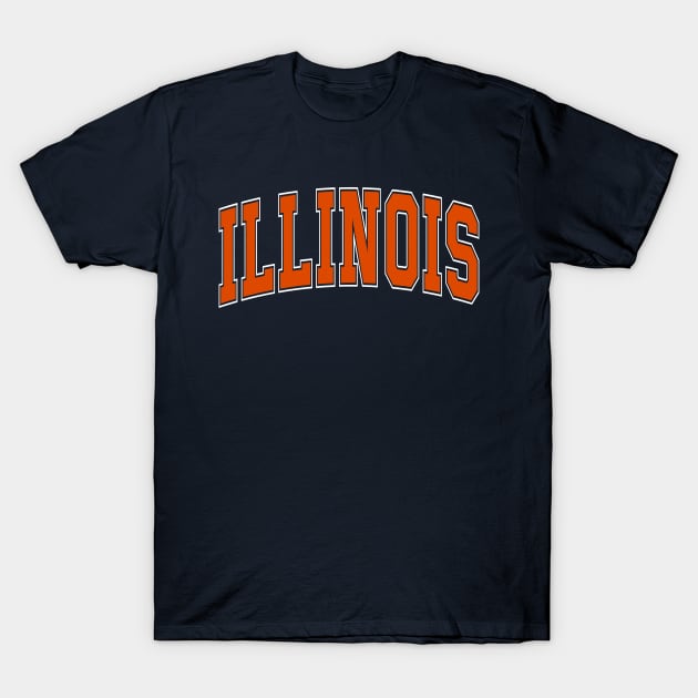 Illinois - college university font letters text word football basketball baseball softball volleyball hockey love fan player christmas birthday gift for men women kids mothers fathers day dad mom vintage retro T-Shirt by Fanboy04